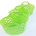 Green 3 Pack Plastic Baskets with Handles Small Soft Carry Totes Stackable