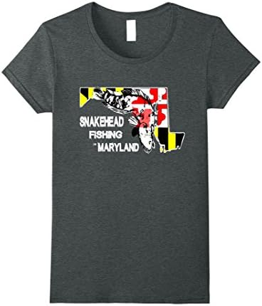 Womens Snakehead Fishing Maryland Bass Outdoor Angler Small Dark Heather