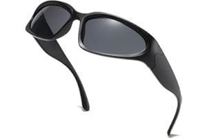 aisswzber Wrap Around Sports Sunglasses for Men Women Fashion Oval Thick Frame Lightweight Durable Plastic for Outdoor UV400