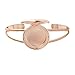 SENFAI Fashion Bijoux Openable Engrave Tree Tag Round Box Locket Bangles Essential Oil Aromatherapy Diffuser Cuff Bangle Bracelet for Women (Rose Gold Color 1)