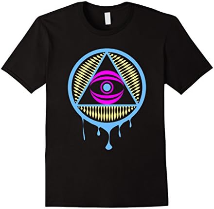 Men's Trippy Illuminati T-shirt Medium Black