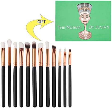Makeup Brushes 12 PCs Premium Synthetic Kabuki Cosmetics Foundation Powder Concealers Eye Shadows Makeup Brush Sets (Free Nubian Eye Shadow Palette)