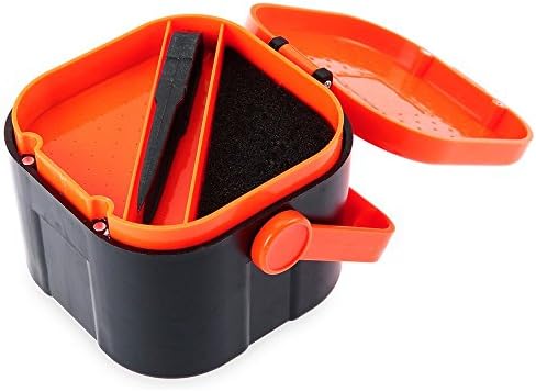Stylrtop Double Layer Earthworm Worm Bait Lure Plastic Fishing Tackle Box 5 Compartments with Clip
