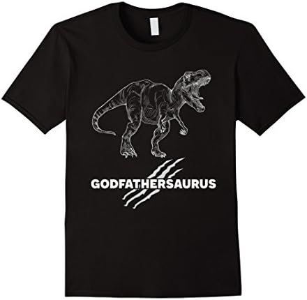Mens Godfathersaurus T-Shirt. Godfather Dinosaur Gifts Idea Funny Medium Black