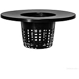 6 in. Wide Lip Bucket Basket - Round Plant Container with Mesh Bottom - Hydrofarm HG6RDBK