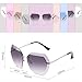 SOJOS Oversized Rimless Sunglasses for Women Diamond Cutting Glasses SJ1073 with Silver Frame/Gradient Grey Lens