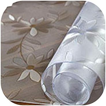 Tablecloths PVC Tablecloth Tablecloth Transparent Tablecloth Cover Waterproof Kitchen Pattern Oil Tablecloth Glass Soft Cloth 1.0Mm,Cosmos Flower,80X160