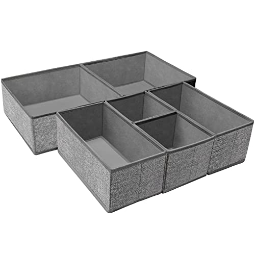 Criusia Foldable Underwear Drawer Organizer, Closet Dividers, Storage Box for Clothes, Socks