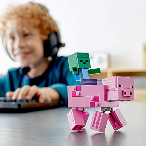 Lego 21157 Minecraft BigFig Schwein mit Zombiebaby, Spielzeug für Kinder ab 7 Jahren, baubare Figuren – Bild 7