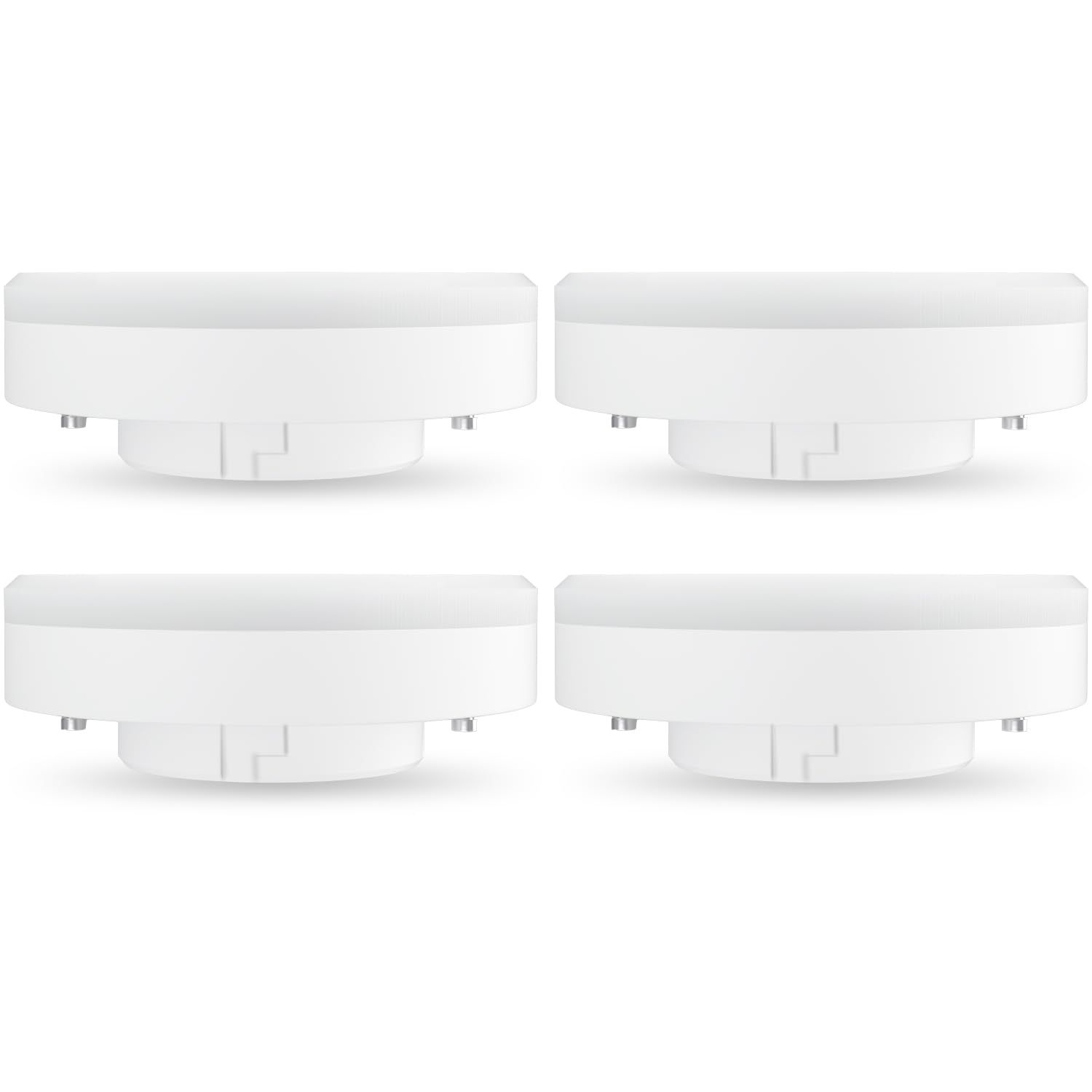 LUTW GX53 LED Bulb Warm White, 6W Replace 50W Halogen or CFL Bulbs, 2700K 556 Lumens GX53 Light Bulbs, 120° Beam Angle, Not Dimmable, Under Cabinet Lighting for Kitchen, 4 Pack