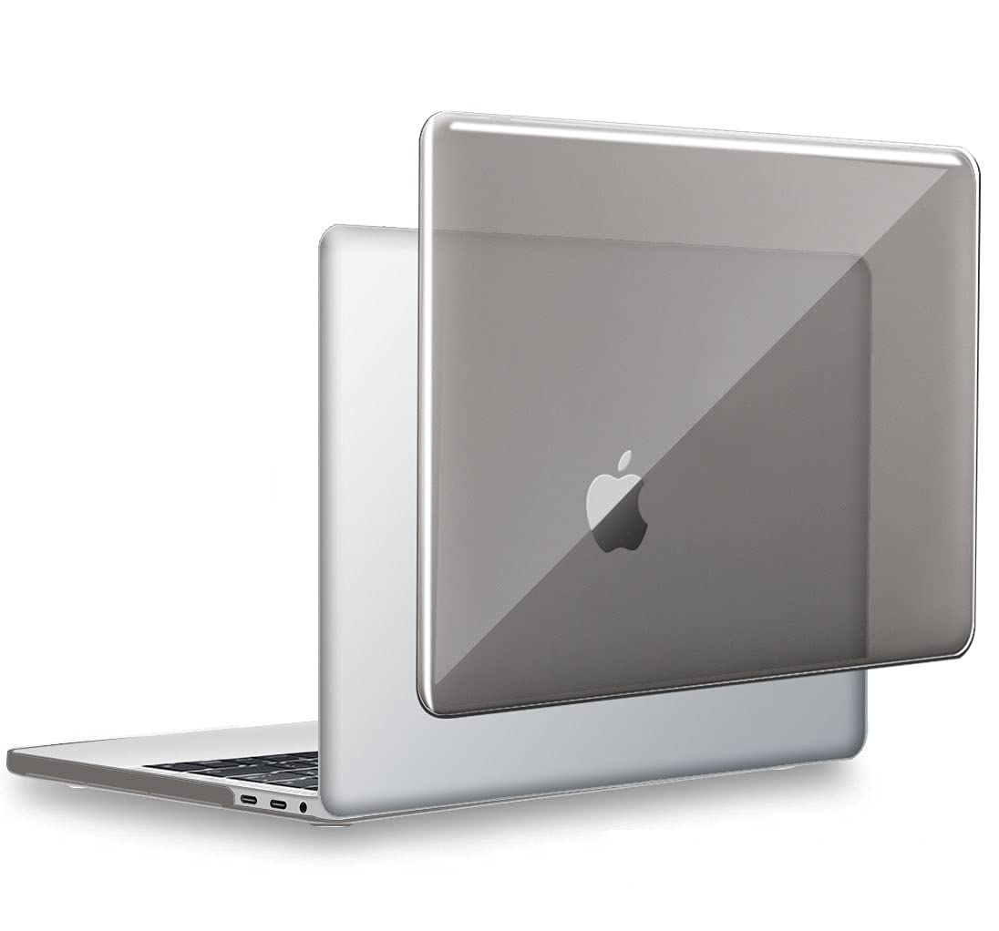 UESWILL Compatible with MacBook Pro 13 inch Case 2019 2018 2017 2016, Crystal Clear Glossy Hard Case for MacBook Pro 13 inch,with/without Touch Bar, A2159/A1989/A1706/A1708, Gray