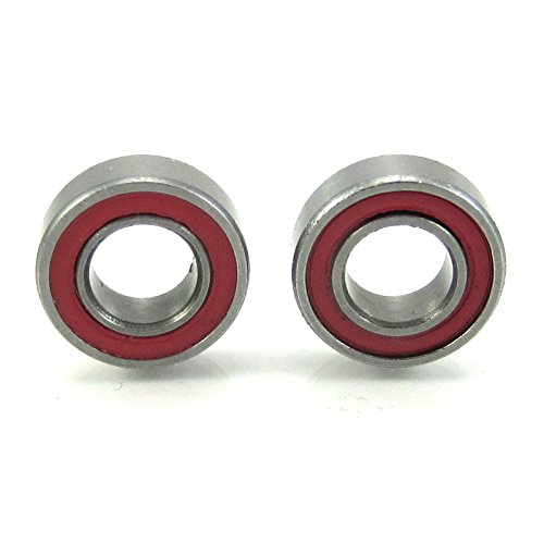 3/16x3/8x1/8 Precision Hybrid Ceramic Ball Bearings Red Rubber Sealed (2)