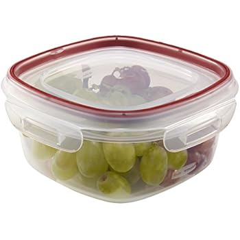 Rubbermaid Lock-Its Square Food Storage Container with Easy Find Lids, 5 Cup, Racer Red 1778068