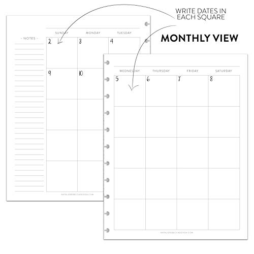 BetterNote Vertical Undated Calendar Refill Pages For Disc Notebooks BetterNote Vertical Undated Calendar Refill Pages For Disc Notebooks