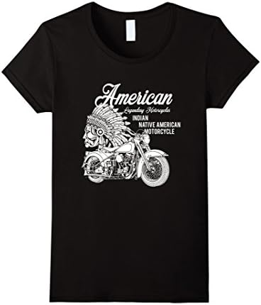 Womens Motorcycle Indian T-shirt Large Black