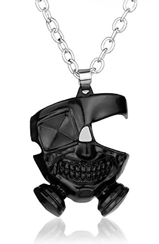 Aim & Achieve Anime Tokyo Ghoul Necklace - Tokyo Black - Kaneki Ken Mask Pendant - Japan - Cosplay - Steampunk