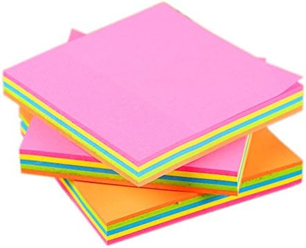 Brosuper 100 Sheets Sticky Note Cube 76 *76mm Neon Colours