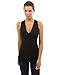PattyBoutik Women V Neck Ruched Side Tank Top (Black X-Large)