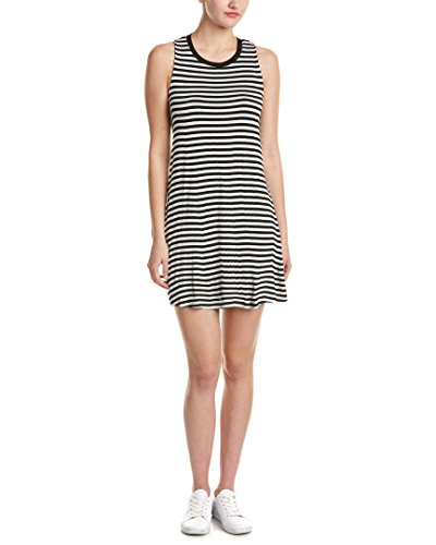 Splendid Women's Drapey Lux Stripe Dress White/Black Dress LG (Women's 10-12)