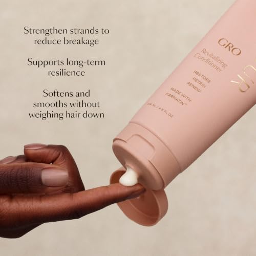 VEGAMOUR GRO Revitalizing Conditioner, Karmatin™ Peptide & Marula Oil | Strengthens Strands, Reduces Breakage, Lightweight, Vegan & Cruelty-Free