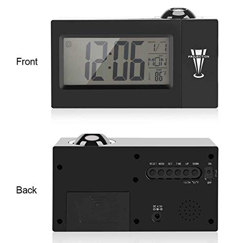 Leegoal Digital Alarm Clock, LED Acoustic Projection Alarm Clock, Children Sleep Training Clock Alarm Temperature Display Night Light Clock