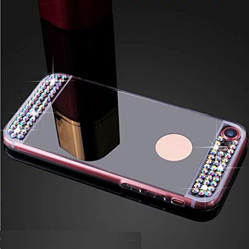 Leecase Bright Reflection Radiant Stylish Luxury Bling Glitter Sparkle Colorful Diamond Clear Silicone Shinny Bling Mirror Back Cover Shell for iPhone 6S Plus/6 Plus 5.5"-Black