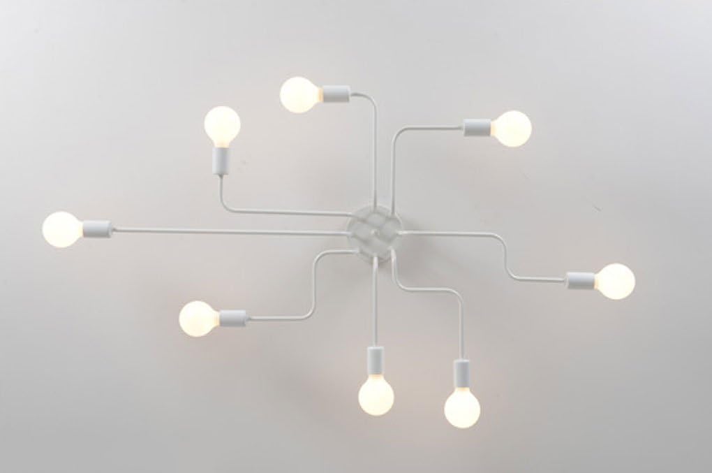 JCRNJSB® Ceiling lamps, Creative bedroom personality Iron living room modern Simple Retro Industrial style Korean style Nordic American style Ceiling light LED dimmable Environmental protection ( Color : White )