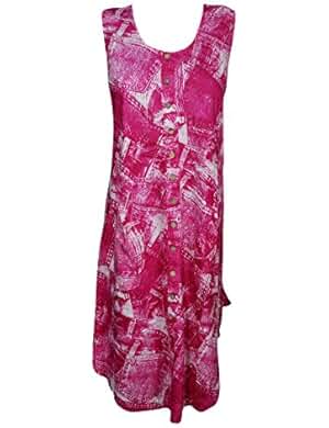 Lots Of 3 Womens Caftan Tank Dress Button Front Sleeveless Beach Cover Up Resort Wear Sundress