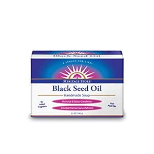 HERITAGE STORE Black Seed Oil Soap Organic, Bar, Unscented (Carton) | 3.5oz