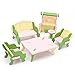 URToys 4Set Mini Cute Wooden Delicate Dollhouse Furniture Toys Miniature For Kids Children Funny Pretend Play Toys Role Playing Toy With Box