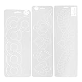 Jili Online 3 Pieces Plastic Stencil Quilting Template for DIY Patchwork Sewing Craft Tool