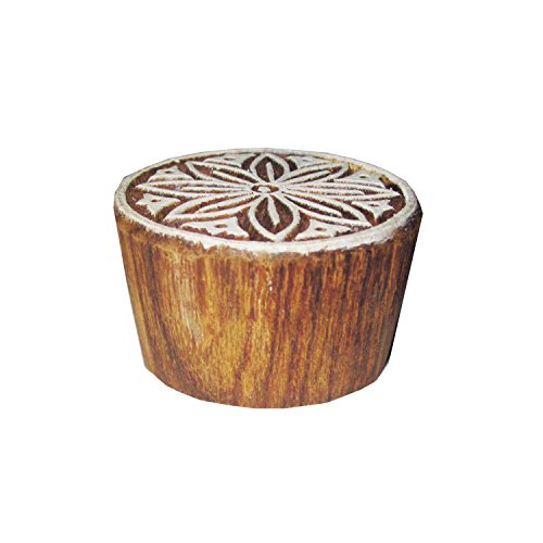 Hashcart Baren for Block Printing Stamps/Wooden Stamping Block/Handcarved Designer Craft Printing Pattern for Saree Border,Henna/Textile Printing,Scrapbooking,Pottery Crafts & Wall Painting,Set of 8 - Thumbnail 3