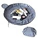 Portable Cosmetic Lazy Bag Travel Drawstring Makeup Storage Organizer Pouch Magic Toiletry Bags & Waterproof Quick Pack Waterproof & Zipper (Dark Grey) by Strawberry Home