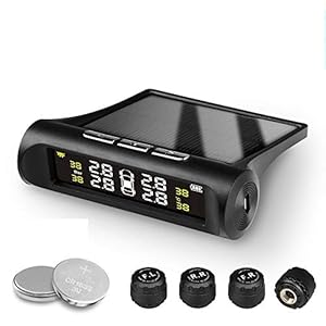 Jansite TPMS Solar Bandenspanningscontrolesysteem, Beveiliging Voice Alarm Systems LCD Real-time Display Autoband…