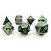 Deluxe Gloss Black Metal 7pcs Polyhedral Dice Set, Black Metal RPG Game Dice Metal 7pcs Set of d4 d6 d8 d10 d12 d20 d%