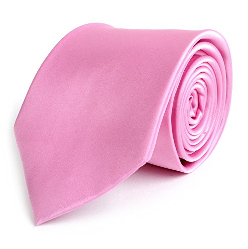 Solid Silk Mens Necktie Plain Multi color Ties, Rose