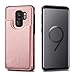 HianDier Wallet Case for Galaxy S9 Plus, Slim Protective Case with Credit Card Slot Holder Flip Folio Soft PU Leather Magnetic Closure Cover Case Compatible with Samsung Galaxy S9+ Plus, Rose Gold