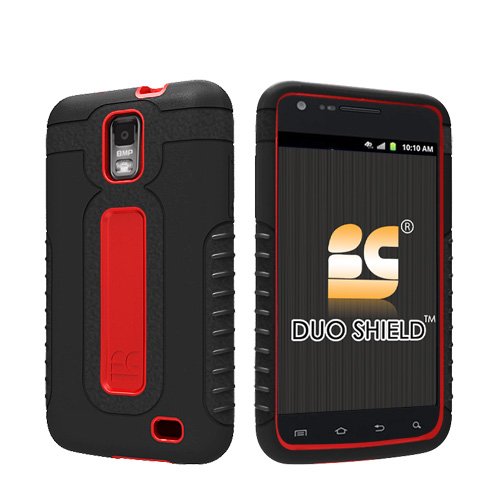 RED BLACK DUO-SHIELD SOFT SKIN HARD CASE FOR SAMSUNG SKYROCKET i727 GALAXY-S II