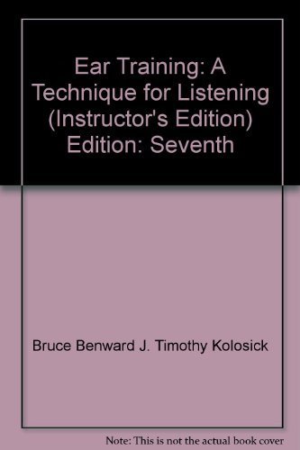 Ear Training: A Technique for Listening (Instru... 0072936770 Book Cover