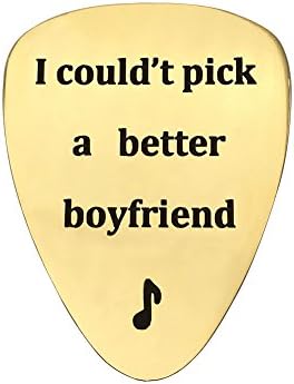 Memorial Gift I Could's Pick a Better boy friend or Girl Friend You Every Time Guitar Pick, Musical Gift, Anniversary Day, Unisex Gift, Music, Valentine's Day, Men, Gift for Him (Gold BoyFriend)
