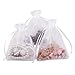 Foxnovo 100 Pack 9x12cm Organza Drawstring Gift Bags, Wedding Favor Bags (White)