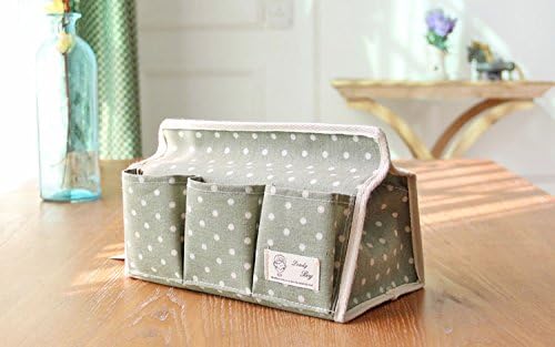 S Kaiko Cotton Linen Tissue Box Tissue Holders Napkin Box Tissue Box Cover Dispenser Case Holder Organizer Bag (green)