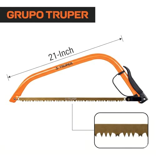 Truper Bow Saw, 21-Inch, Cam-Lever Tension System, Steel Handle, Tubular Steel Frame photo 6