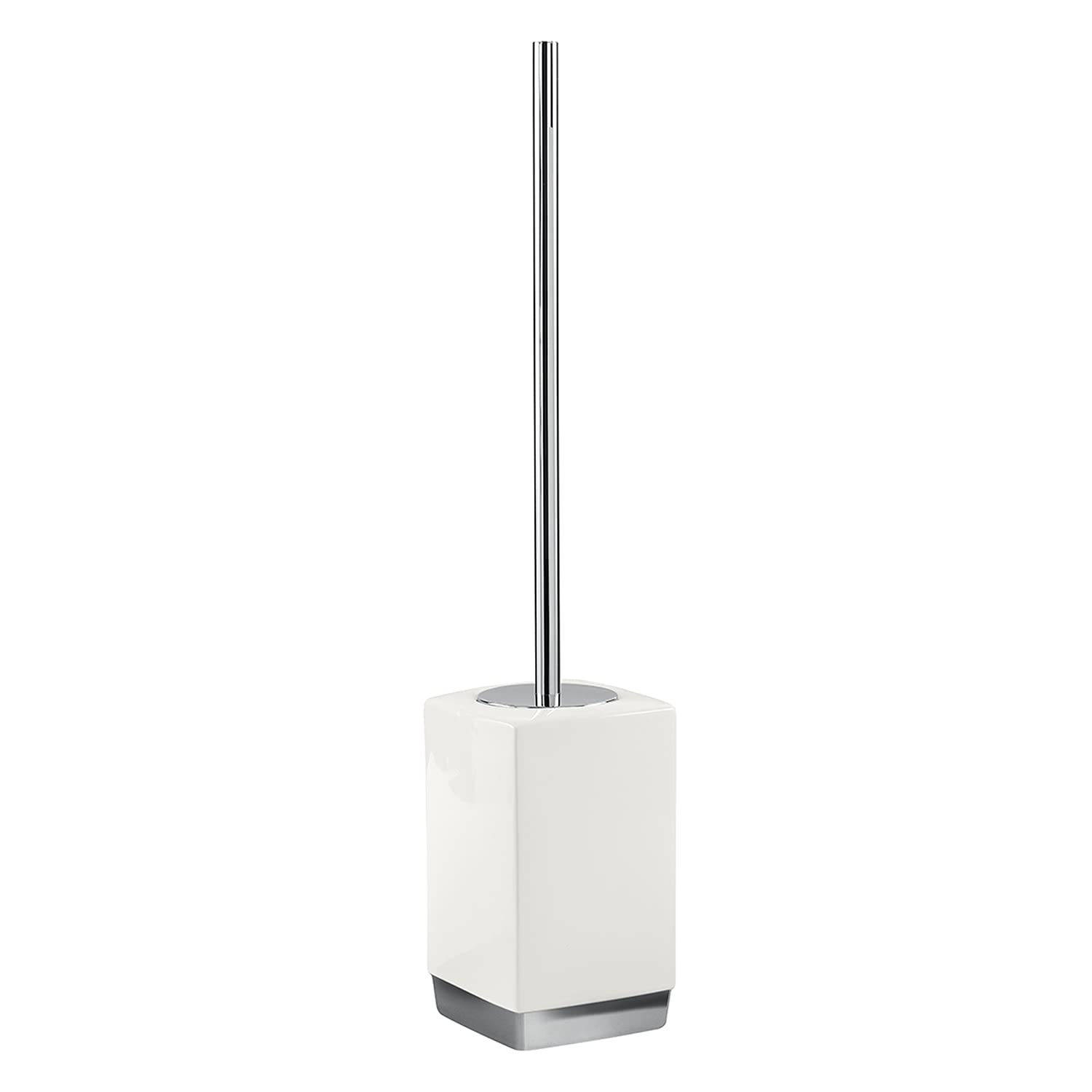 Gedy G-Lucy White Ceramic Toilet Brush Holder, Dimensions 47 x 9.7 x 9.7 cm and Weight 0.85 kg, R&S Design, 2 Year Warranty, Unique
