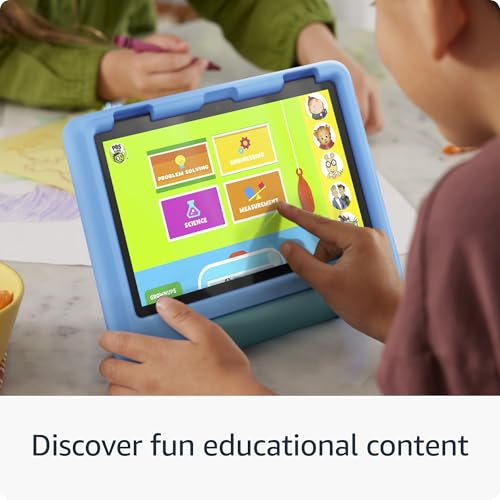 Amazon Fire HD 8 Kids tablet, ages 3-7 (32GB, Blue) + Stylus Bundle