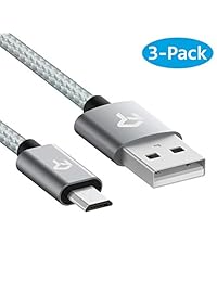Rankie - Cable micro USB de alta velocidad para datos y carga, trenzado de nailon, 3 unidades