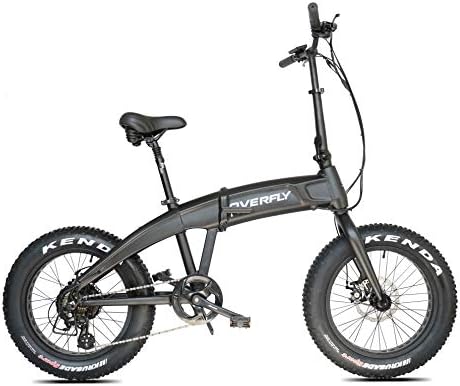 Overfly Folding Electric Bike 48V 500W Bafang Motor 7 Speed 10.4Ah Battery Electric Commuter Bicycle Ebike with Fat Tire