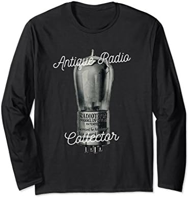 Unisex Antique Radio Tube Collector Long Sleeve Shirt XL: Black