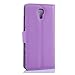 Ultra Slim Flip Bracket Cover Case for Huawei Mate 2 - Premium Soft PU Leather [ Wallet ] Case Cover for Huawei Ascend Mate 2 4G (Folio - Purple)
