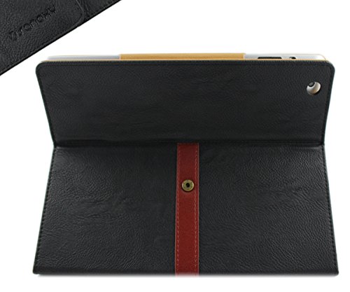 SANOXY Folio Stand PU Leather Case Cover with Auto Sleep/Wake Feature with Buckle Belt (Black)